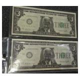 $3.00 Dollar Bills