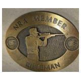 NRA Rifleman brass belt buckle