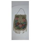 1920s floral glass beaded purse
