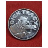 1987 Dick Tracy 1 Troy Oz .999 Fine Silver Token