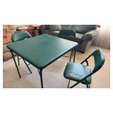 Card table and three chairs