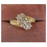 Ladies10kt Gold CZ Ring Size 7