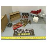 Loose 12 gauge and 44 Ammo , 30-06 Ammo and Sign