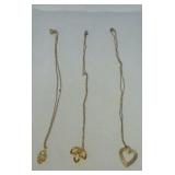 Three Gold Tone Necklaces