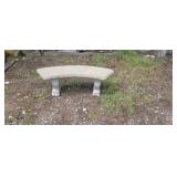 50" wide concrete lawn bench comes in three piece