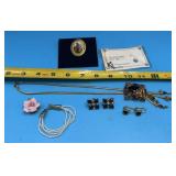 Vtg Costume Jewelry. Includes a gold-tone necklace