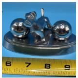 Vtg Japan Chrome Scottie Dog Salt and Pepper