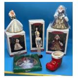 3-Hallmark Keepsake Ornaments Holiday Barbie, and