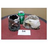 Eagle votive candle holder & candle
