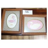 Pictures, swan & duck 9"x7"
