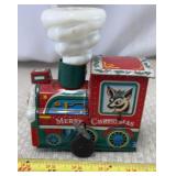 1960s-70s Metal Yuletide Wind-Up Tin Locomotive