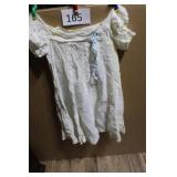 Antique Christening Gown with blue bow