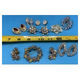 Costume Jewelry-Clip On Earrings, Brooch and
