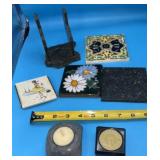 Marble Bookend, Ceramic Tiles and Stone Candle