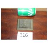 Masonic metal paperweight, compass and