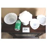 Assorted milkglass