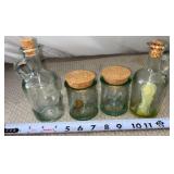 Vtg Sea Green Glass Cruet: Italian Oil Vinegar