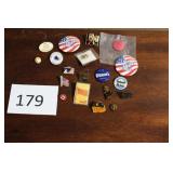Assorted buttons & pins