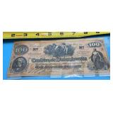 Confederate States of America $100 note.
