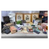 Vtg Framed Bird Prints, Sewing, Office Supplies