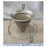 Vtg Aluminum Cone-Shaped Colander or Sieve