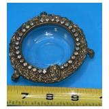 Lovely Celeste Rhinestone Glass Metal Footed