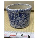 R.R.P. Blue Spongeware Stoneware Crock