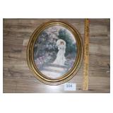 Oval Victorian picture & frame 23