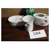 Pink butterfly bathroom set