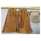Leather Gloves and Pouch