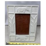 Heavy White Ceramic Picture Frame
