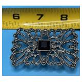Coldwater Creek Marcasite w/ Black Glass &