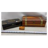 Vtg Cedar Jewelry Boxes and Black Wooden Trinket