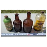 DL Co Liquor Brown Bottles, Pennzoil Glass
