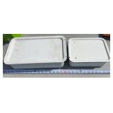 Vtg Enamelware Pans with Lids
