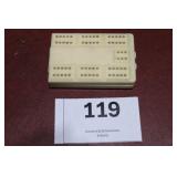 Folding Travel cribbage board with cards