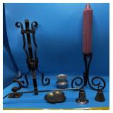 Vtg Metal Decor, Candle Holders, Candle Snuffer,