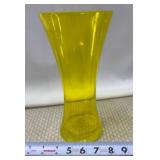 Hand Blown Yellow Art Glass Vase