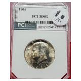 Graded 1964 Kennedy Silver Half Dollar MS67