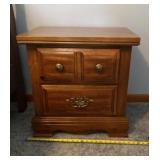 Two Drawer Walnut Night Stand 21.5"x15"x22