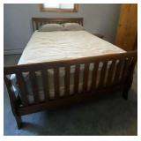 Queen Walnut Sleigh Bed Frame