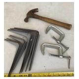 Hammer, Brackets, and Clamps.