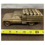 1974 Banthrico Brass Propane Truck Coin Bank