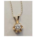Buttercup .33 Diamond Solitaire Pendant 14kt