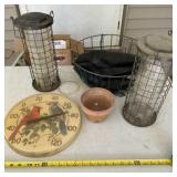 Bird Thermometer, Bird Feeders, & Hanging Plant