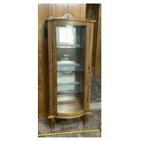 Wood Lighted Curio Cabinet with Glass Shelves