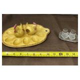 Japan Lego Hen Deviled Egg Tray & Salt & Pepper