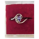 Pear Shaped Purple Jewelstone 925 Ring
