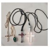 Religious Cross Necklaces, Clear one Lights Up