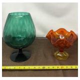 Green Vase & LE Smith Simplicity Footed Compote